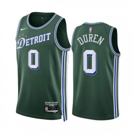 Maillot Basket Homme Detroit Pistons jalen duren 0 2022-23 Nike City Edition Vert Swingman